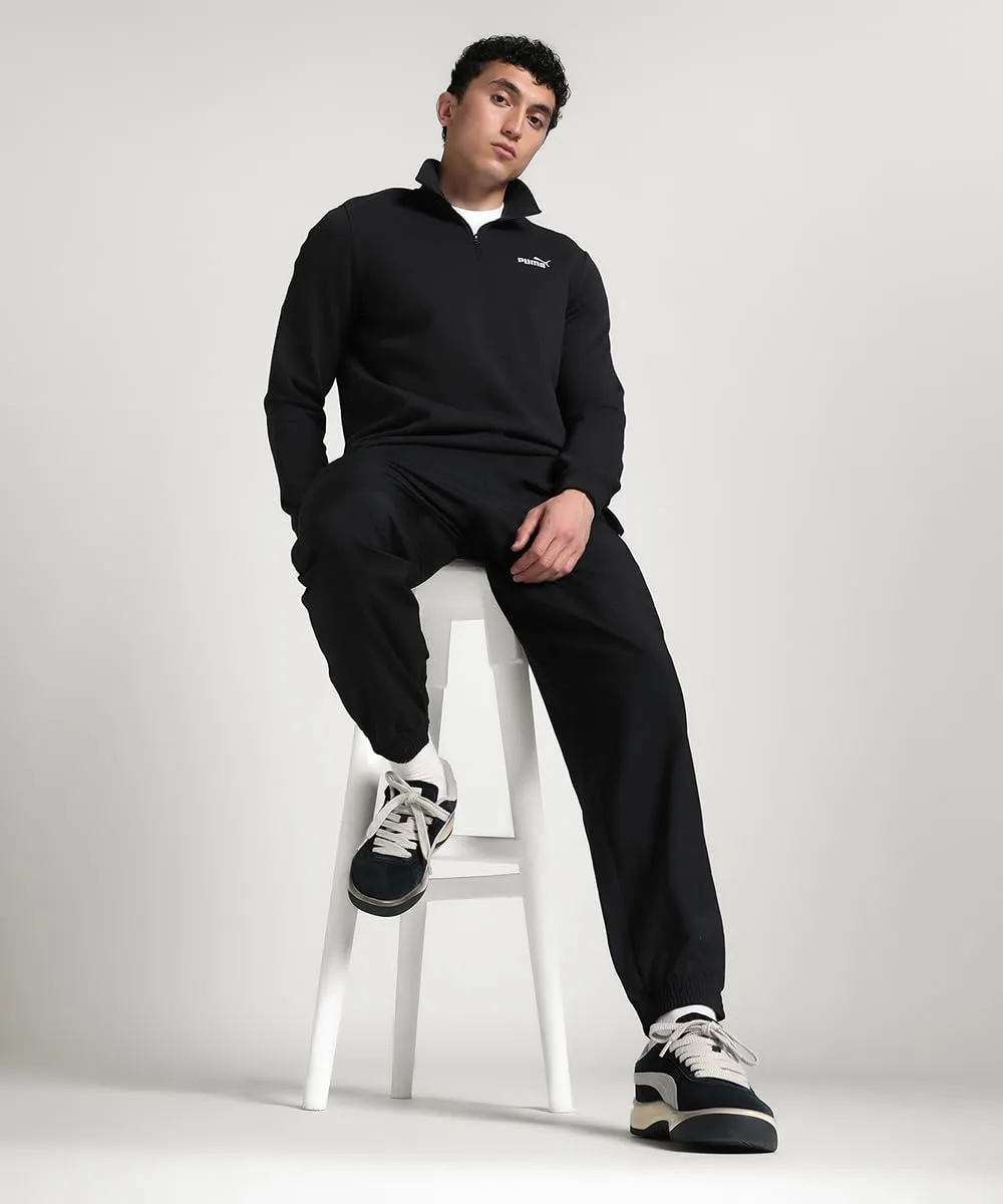 PUMA ESS No.1 Logo Half-Zip TR felpa uomo nera