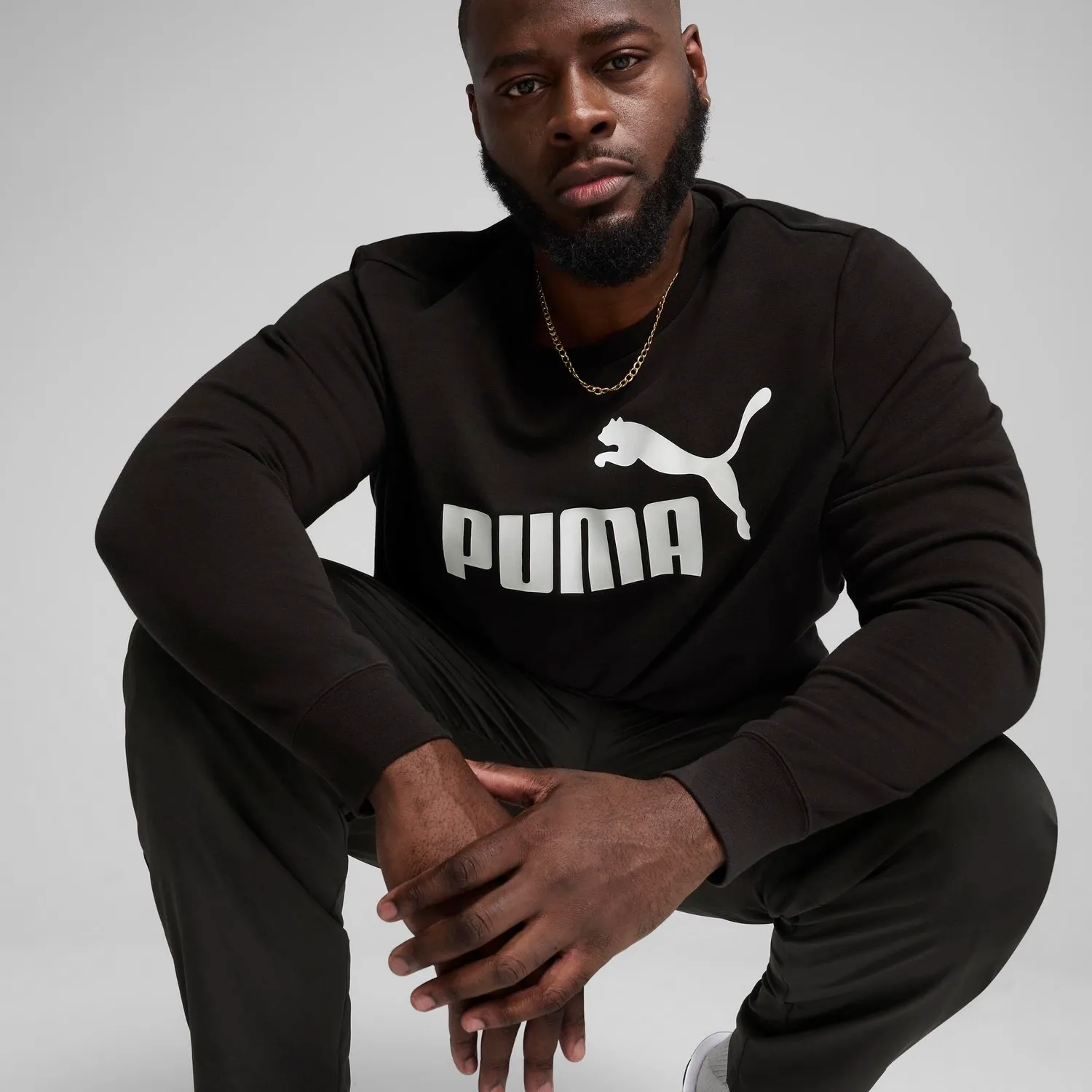 PUMA ESS No.1 Logo Crew felpa girocollo nera S