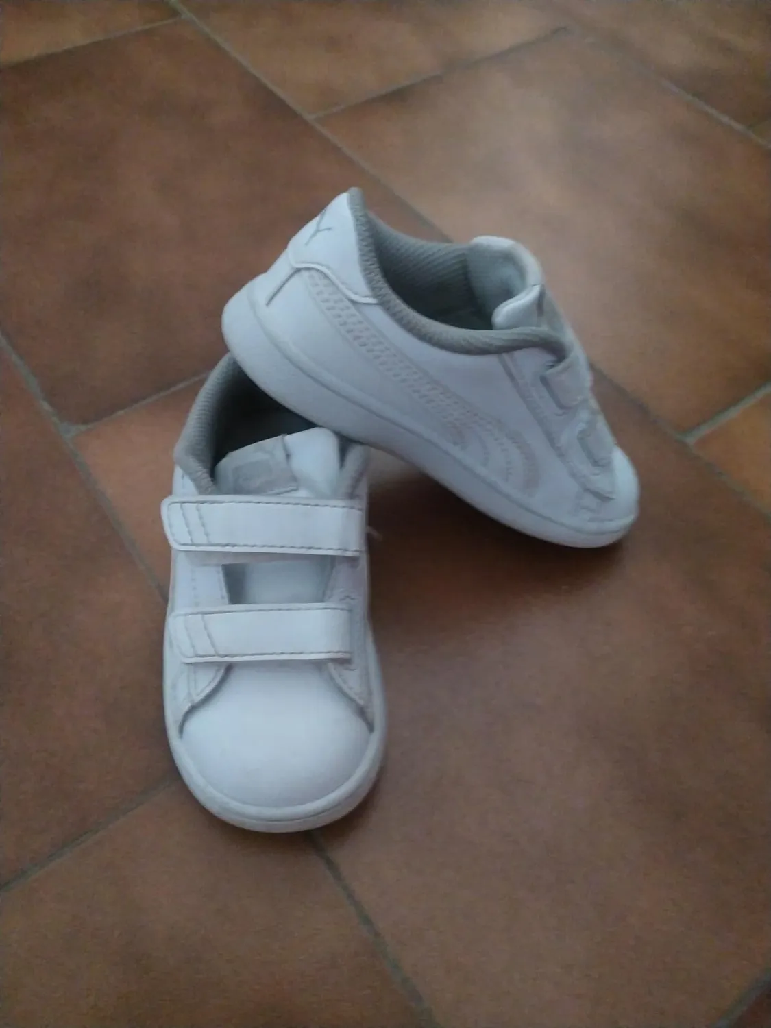 Puma Smash 3.0 Leather V sneakers bimbo bianche pelle
