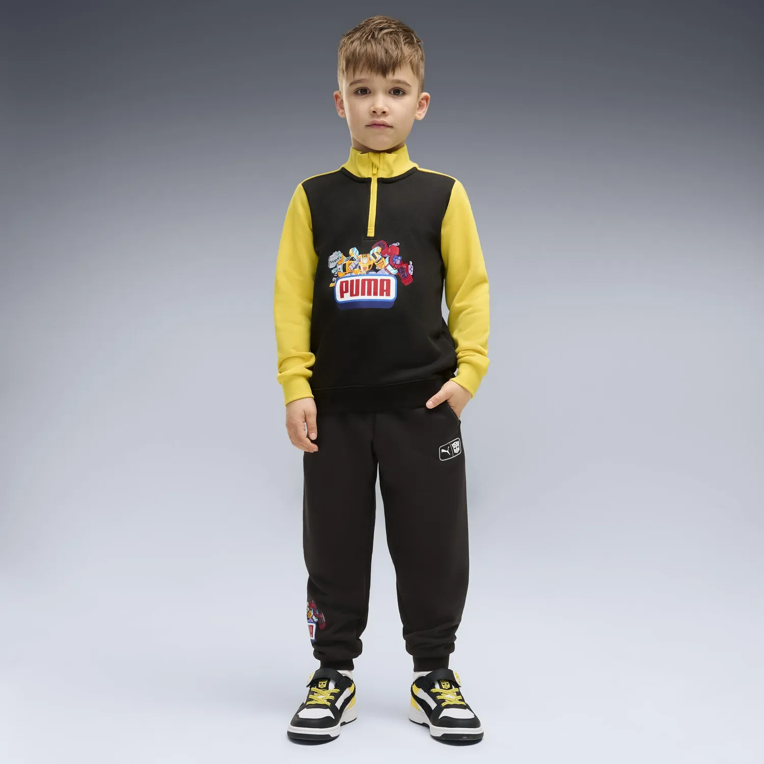 Puma x Transformers Felpa Bambino Mezza Zip Nero