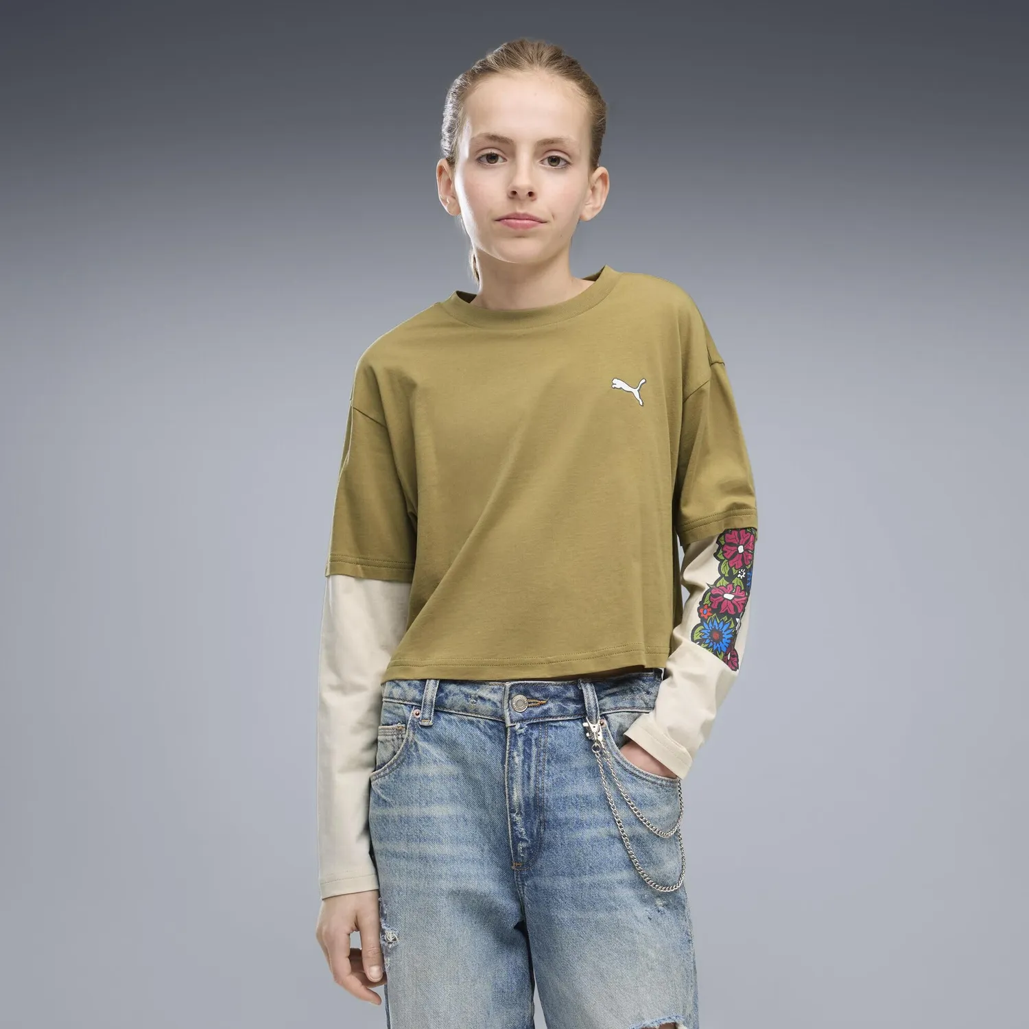 Puma Mid 90s maglia maniche lunghe ragazza 128 cropped