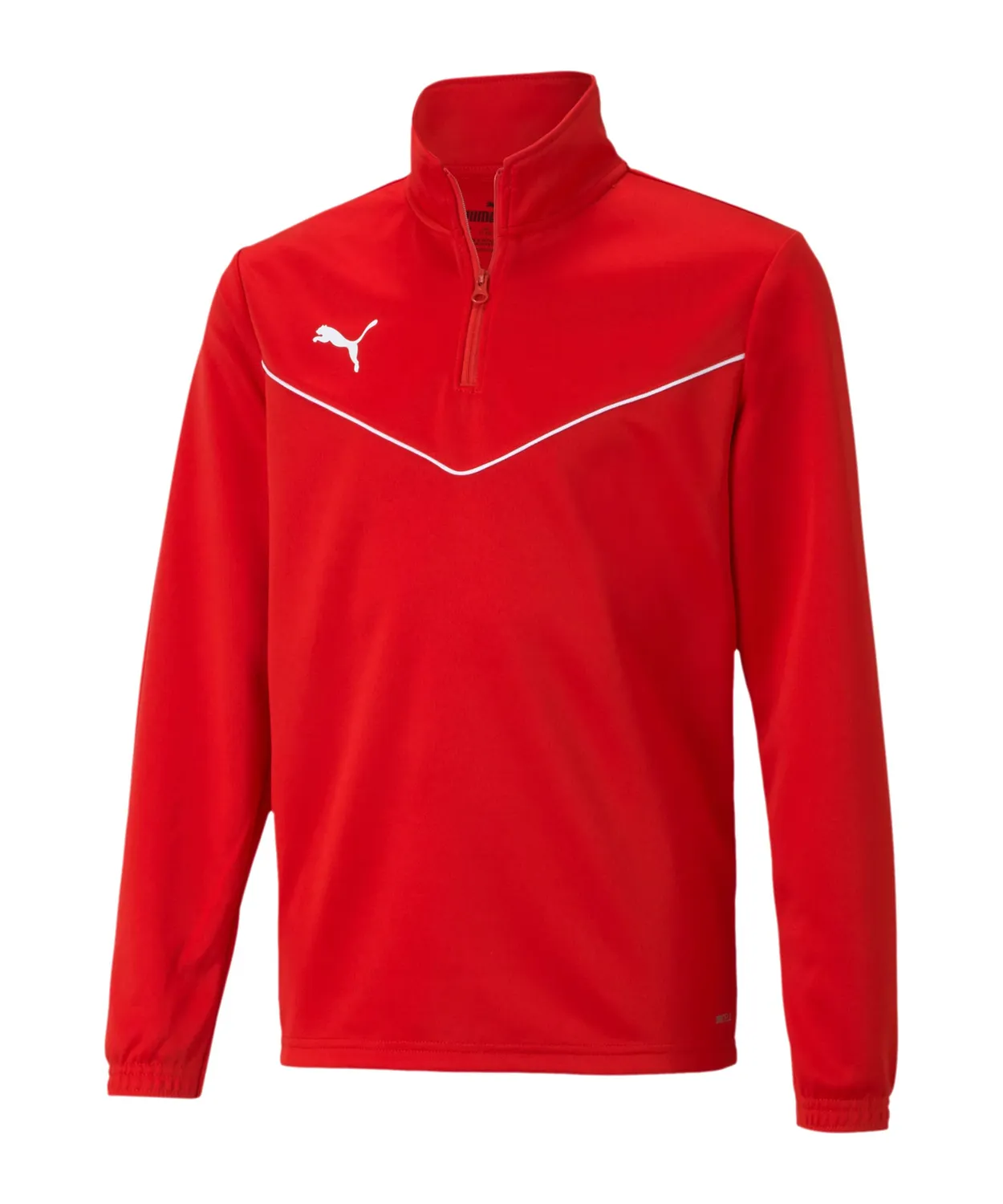 Puma Teamrise 1/4 Zip Top Jr felpa calcio verde kids