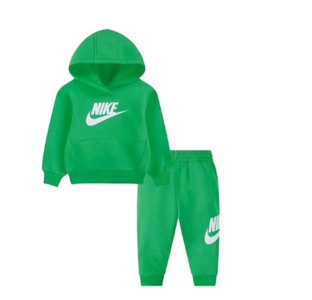 Nike Club Fleece tuta bimbi beige felpa cappuccio