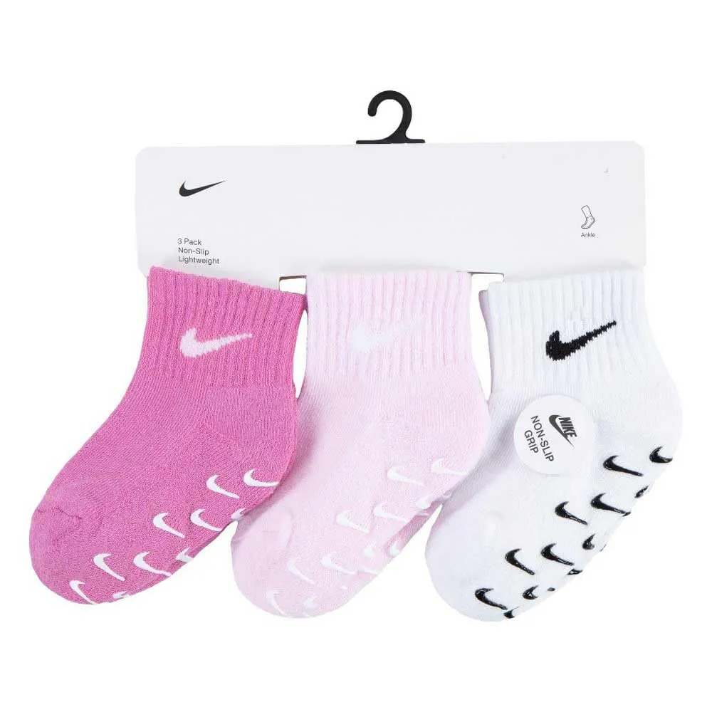 Nike Gripper Qtr calzini bambino 3 paia flamingo