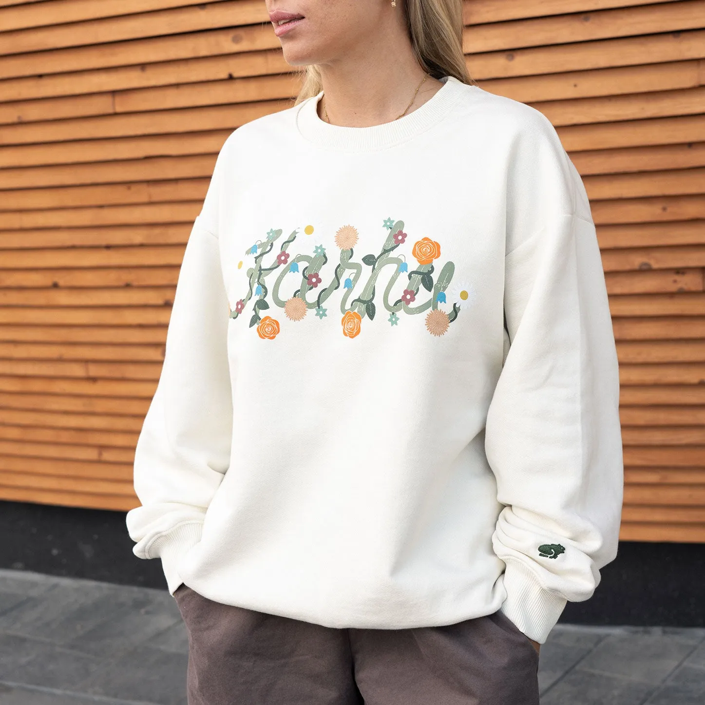 Karhu Flower Logo Sweatshirt felpa Icicle Tea cotone