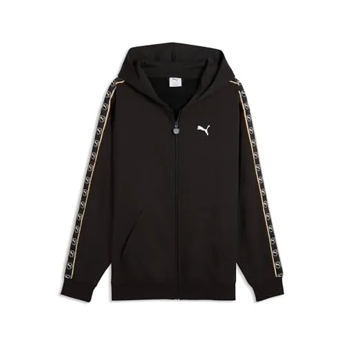 PUMA Ess Elevated Tape Felpa Zip Nera Full-Zip Hoodie