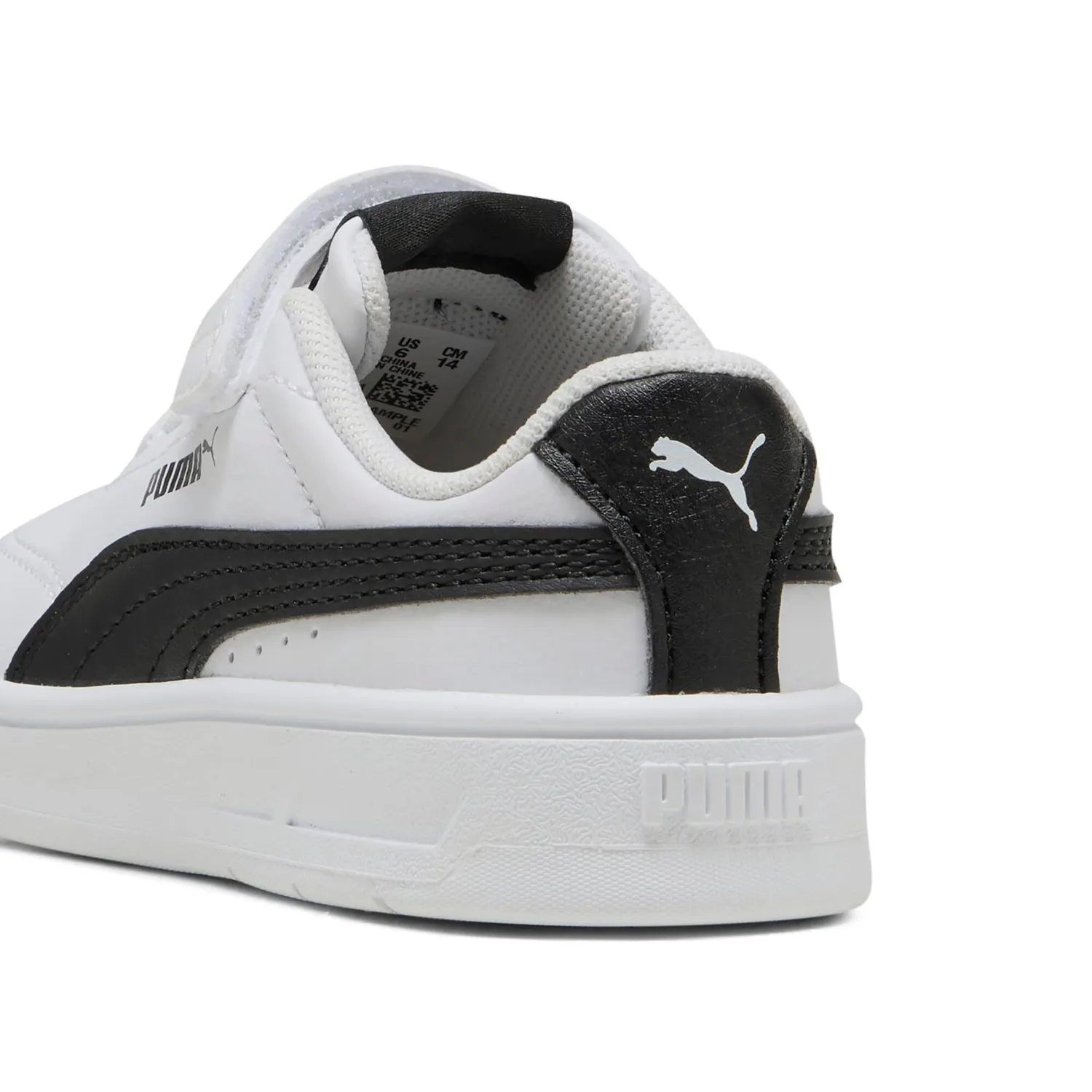 Puma Court Classic sneakers bimbi bianche velcro