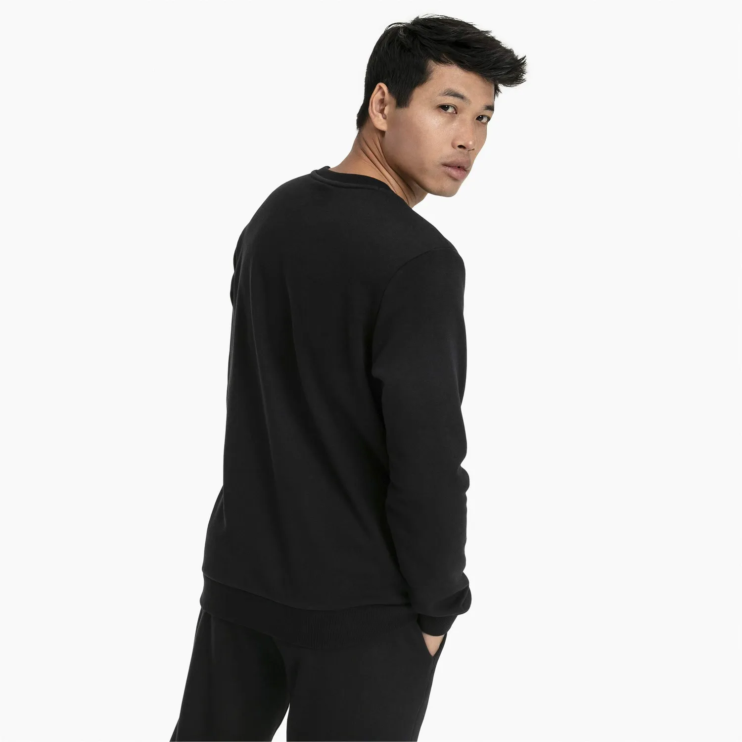 Puma Ess Big Logo Crew felpa uomo girocollo cotone