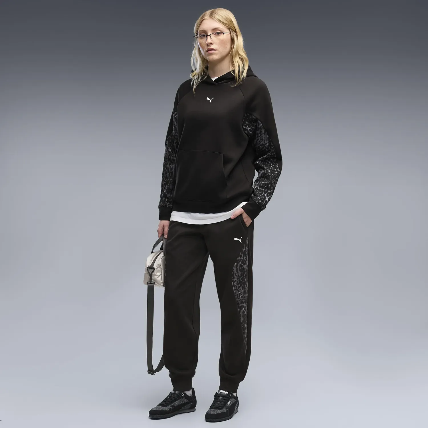 Puma Sport Animal Standard Hoodie FL felpa donna grigia
