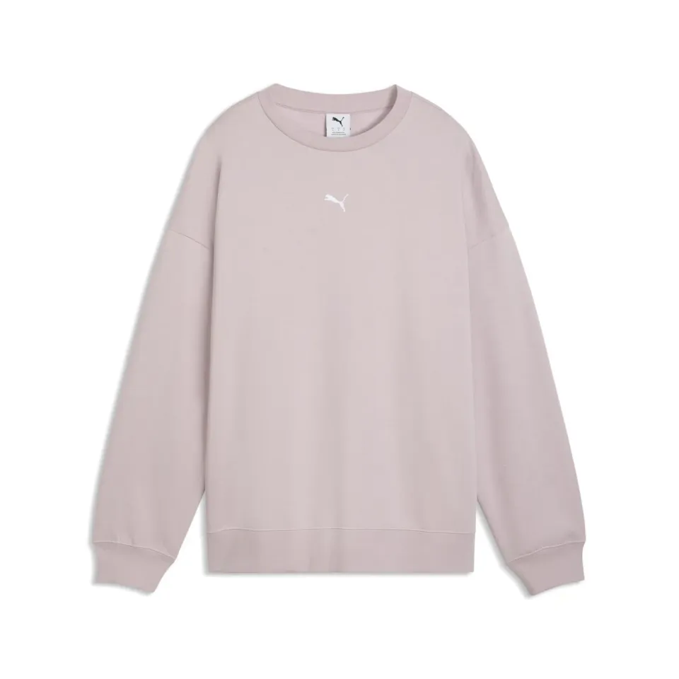 Puma ESS Oversize Crew FL felpa donna girocollo nera
