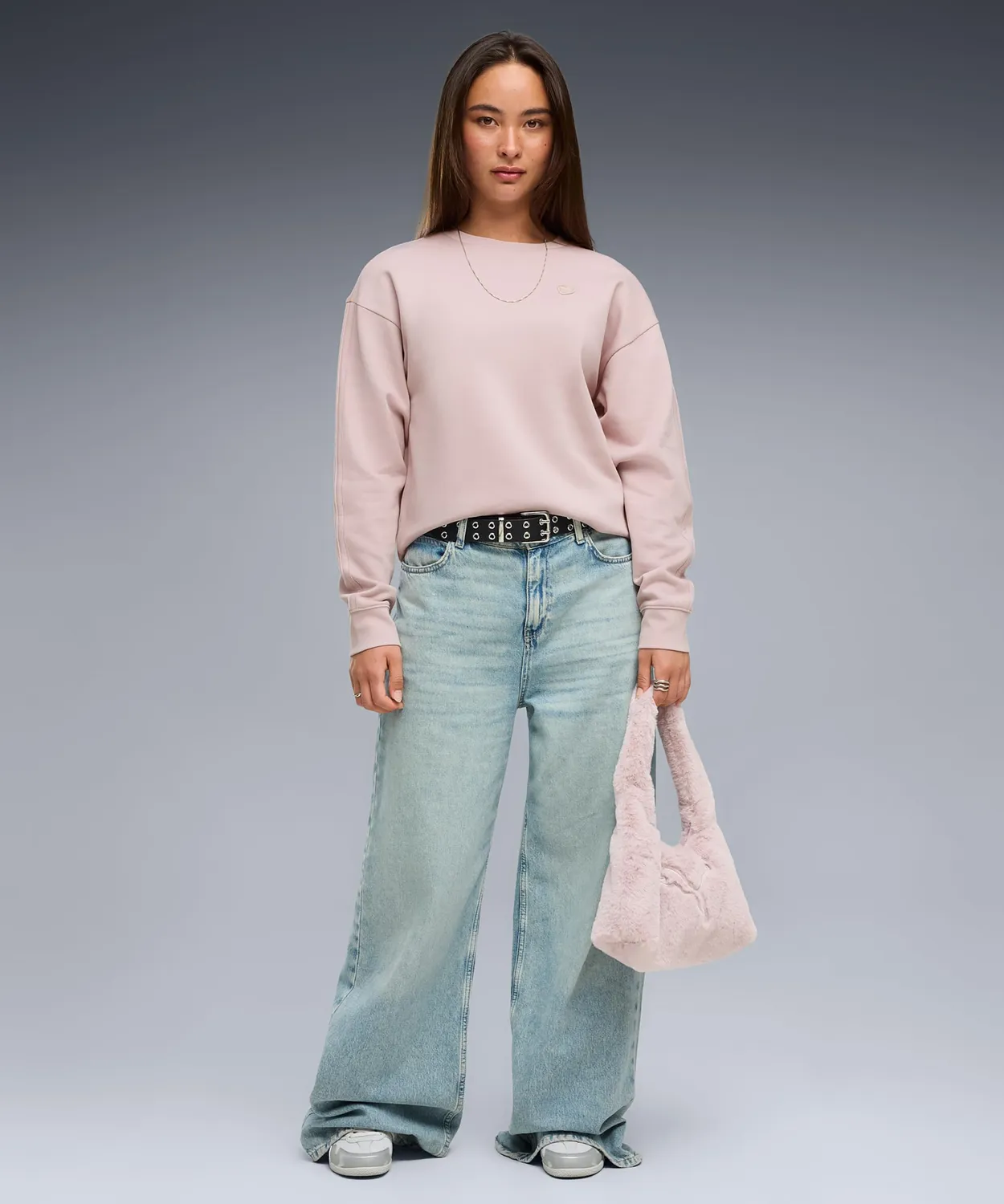 Puma Ess Elevated Comfort Crew felpa donna Misty Pink