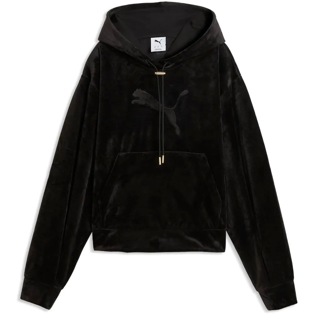 Puma Essentials Elevated felpa cappuccio velluto Dusky Rosewood