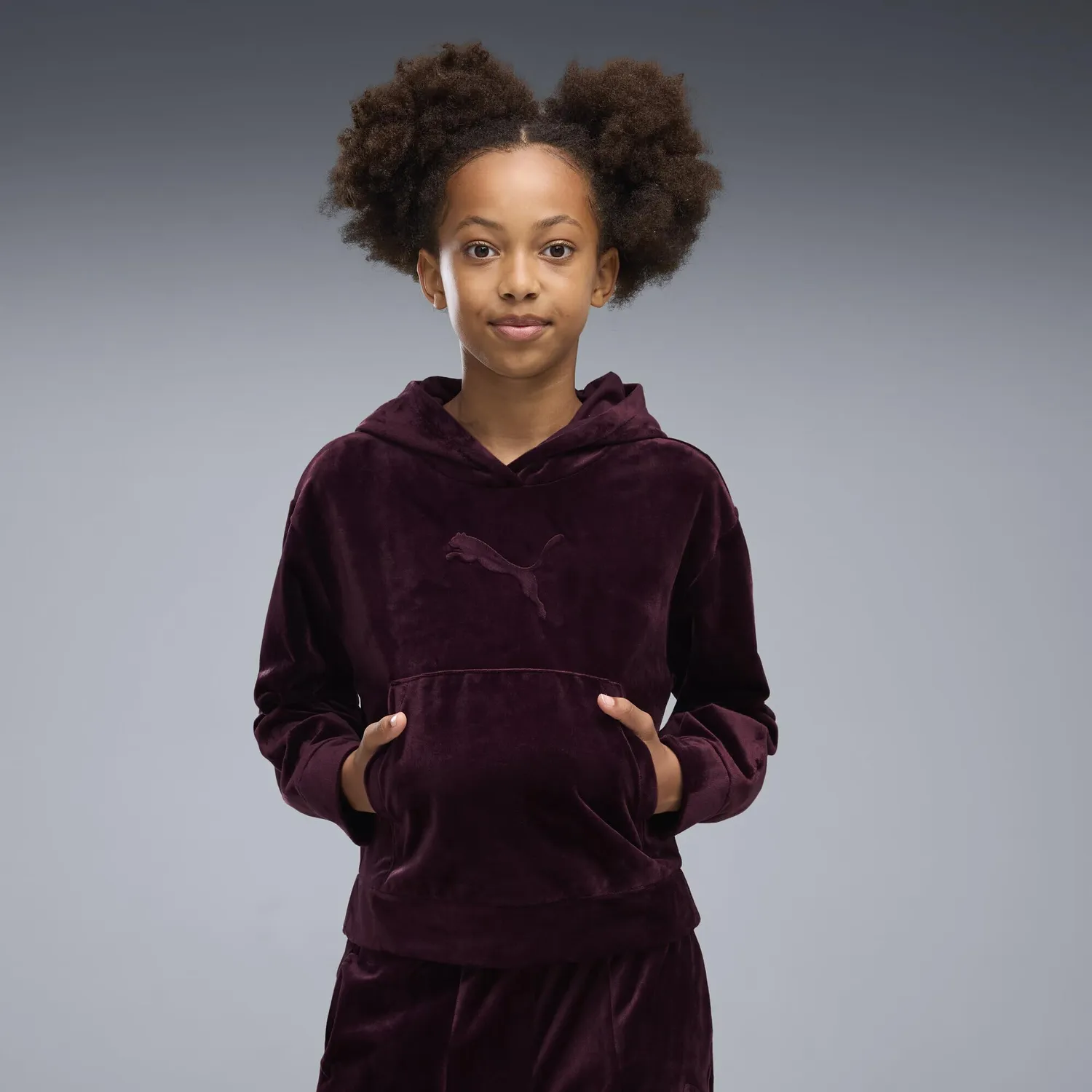 Puma Essentials Elevated velluto felpa ragazzo Ruby Noir