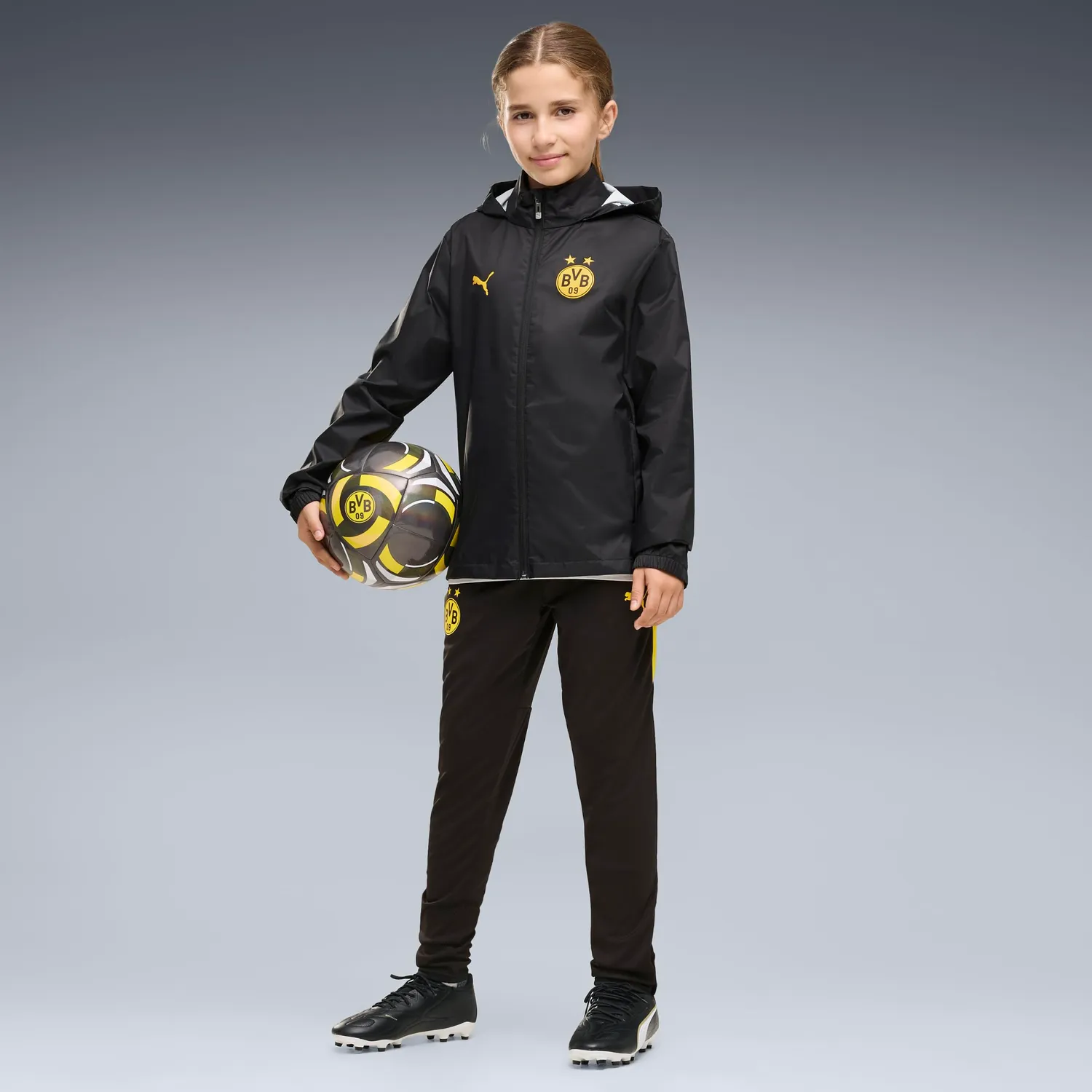 PUMA Borussia Dortmund Training All-Weather Jr 26/27 giacca pioggia bimbo
