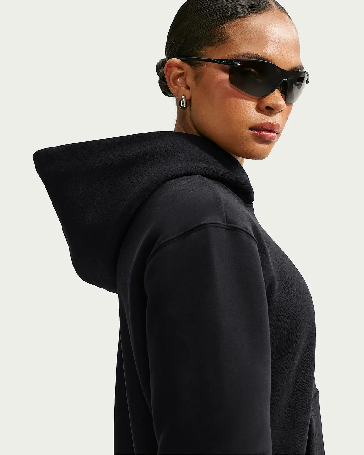Nike Club Fleece felpa donna S cappuccio grigio
