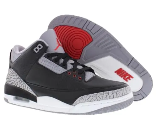 Nike Air Jordan 3 Retro scarpe basket nero 8 UK pelle