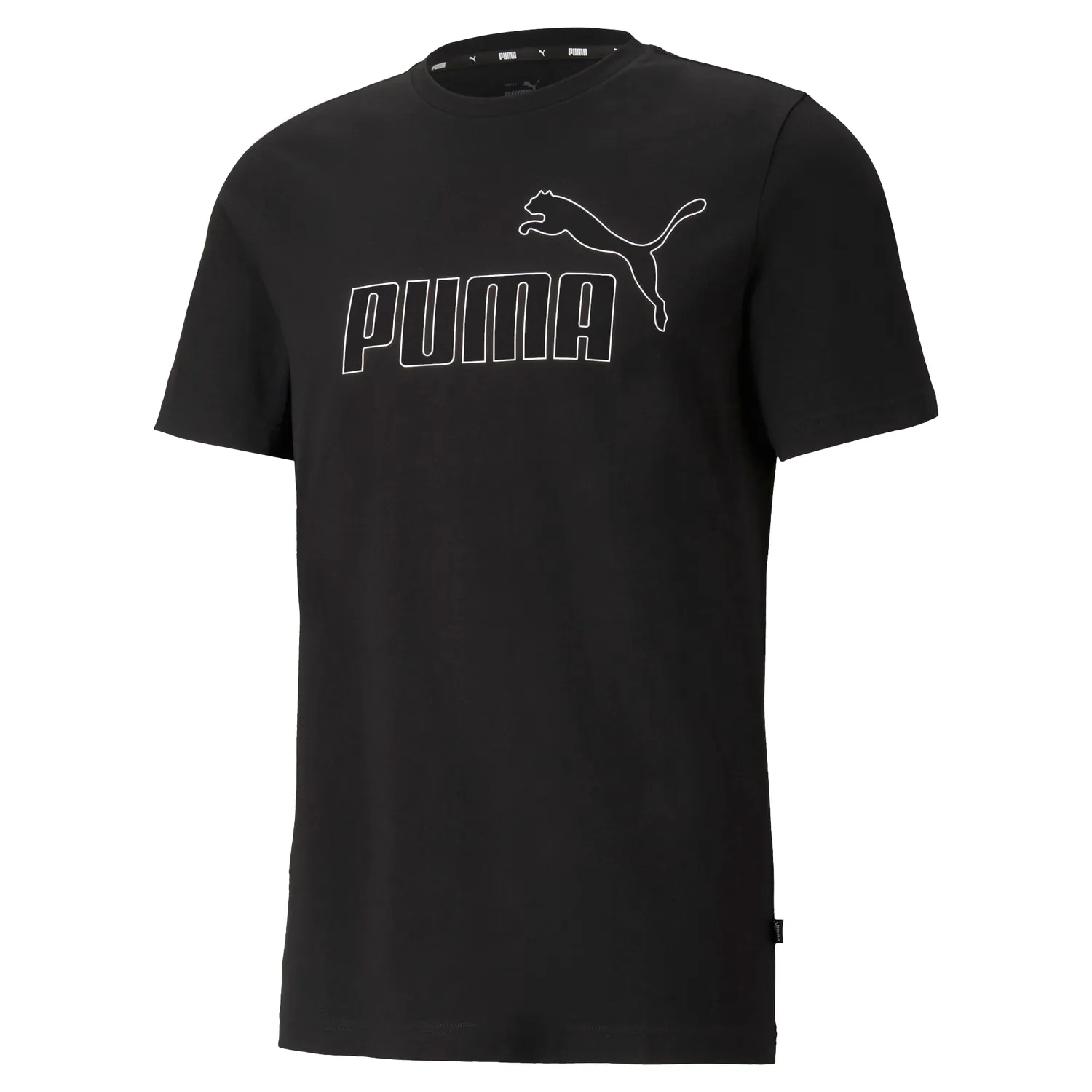 PUMA ESS Logo Tee T-Shirt S Nera Logo Bianco