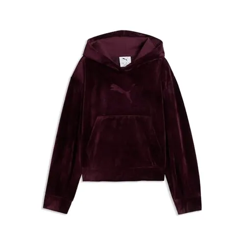 Puma Essentials Elevated velluto felpa ragazzo Ruby Noir