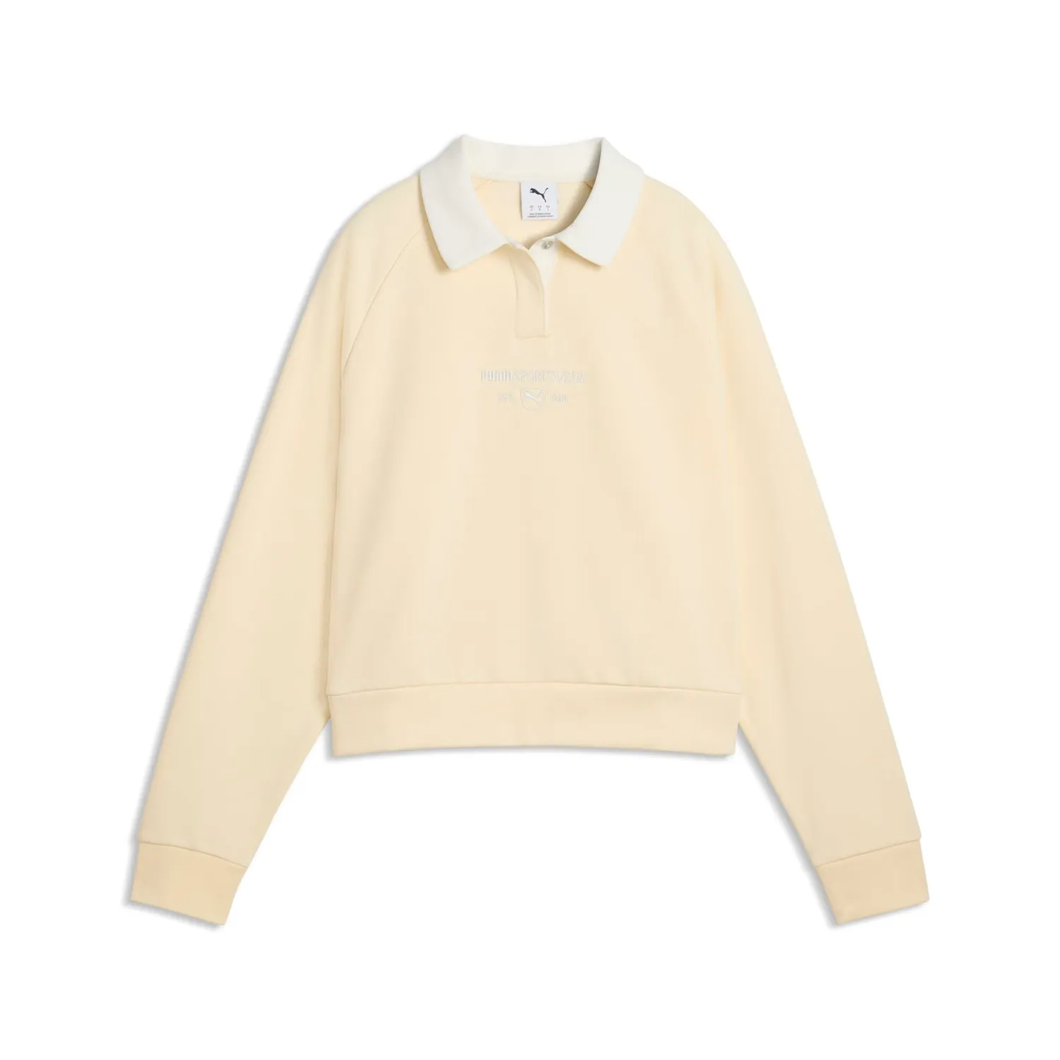 Puma Class Relaxed polo felpa donna White Glow Heather