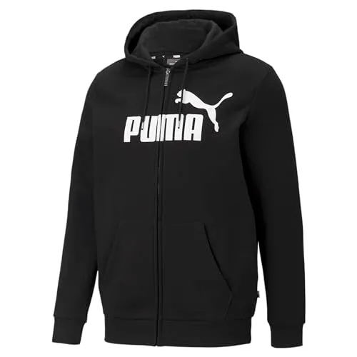 Puma Essentials Big Logo felpa uomo zip nera XL