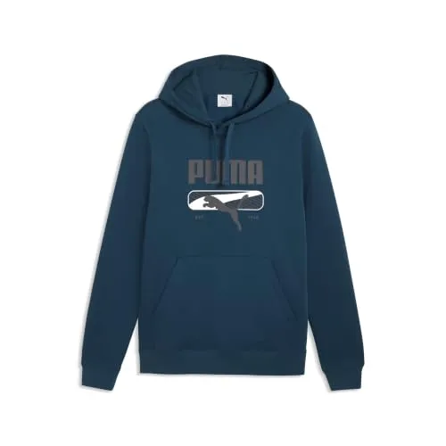 PUMA Sport Logo Play FL felpa cappuccio uomo bianca