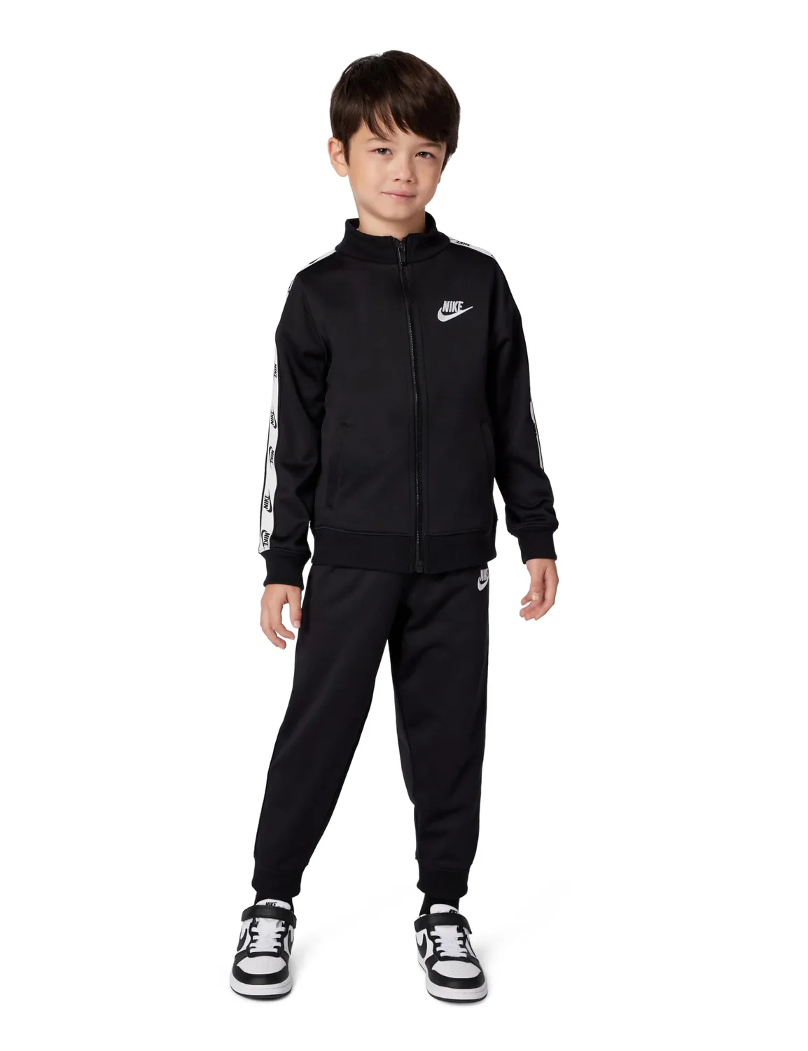 Nike Full Zip Logo Tape tuta bimbi nero 5-6 anni
