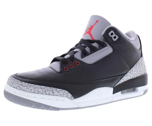 Nike Air Jordan 3 Retro scarpe basket nero 8 UK pelle