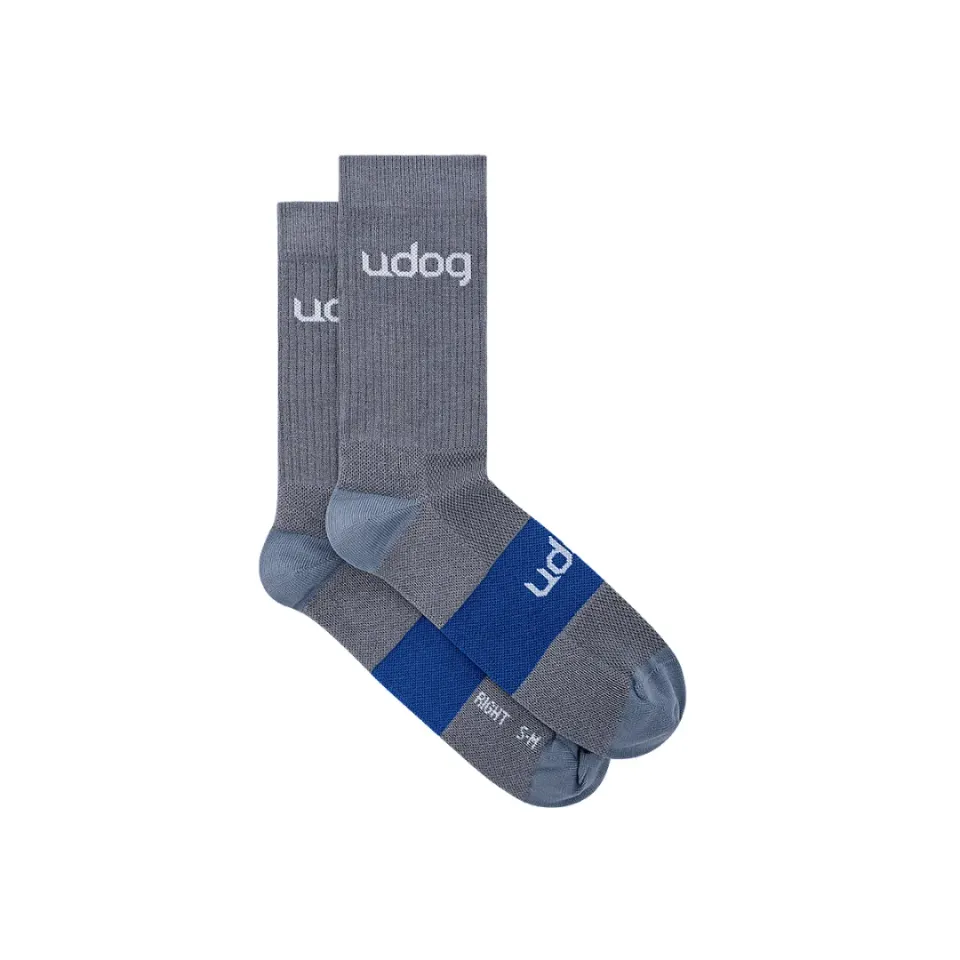 Udog Off Road calzini gravel grigio blu Techno PE