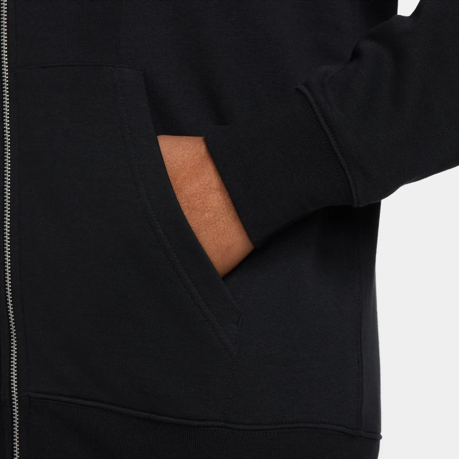 Nike Club felpa zip uomo XS nera french terry