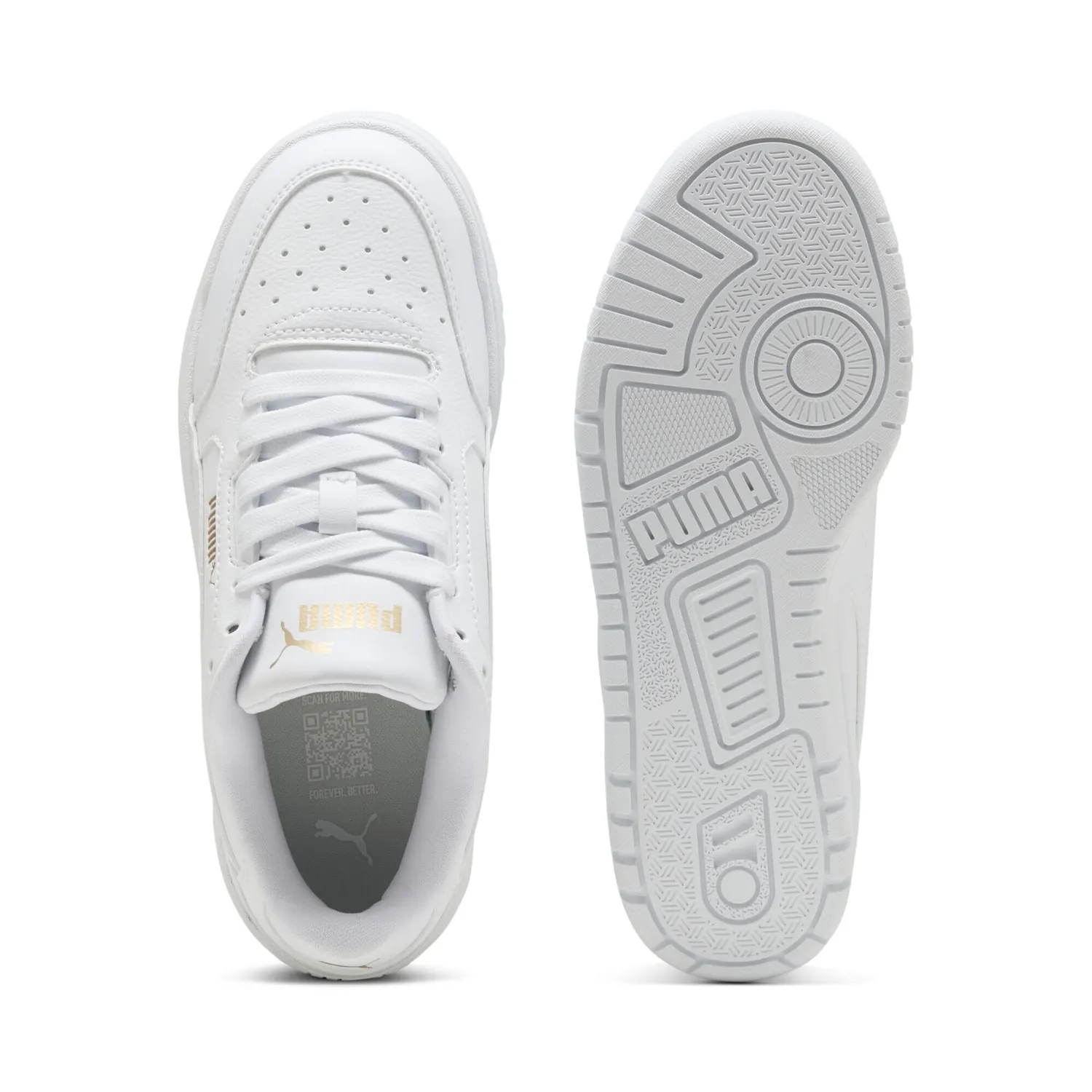 Puma Shuffle Downtown sneakers ragazzi bianche oro