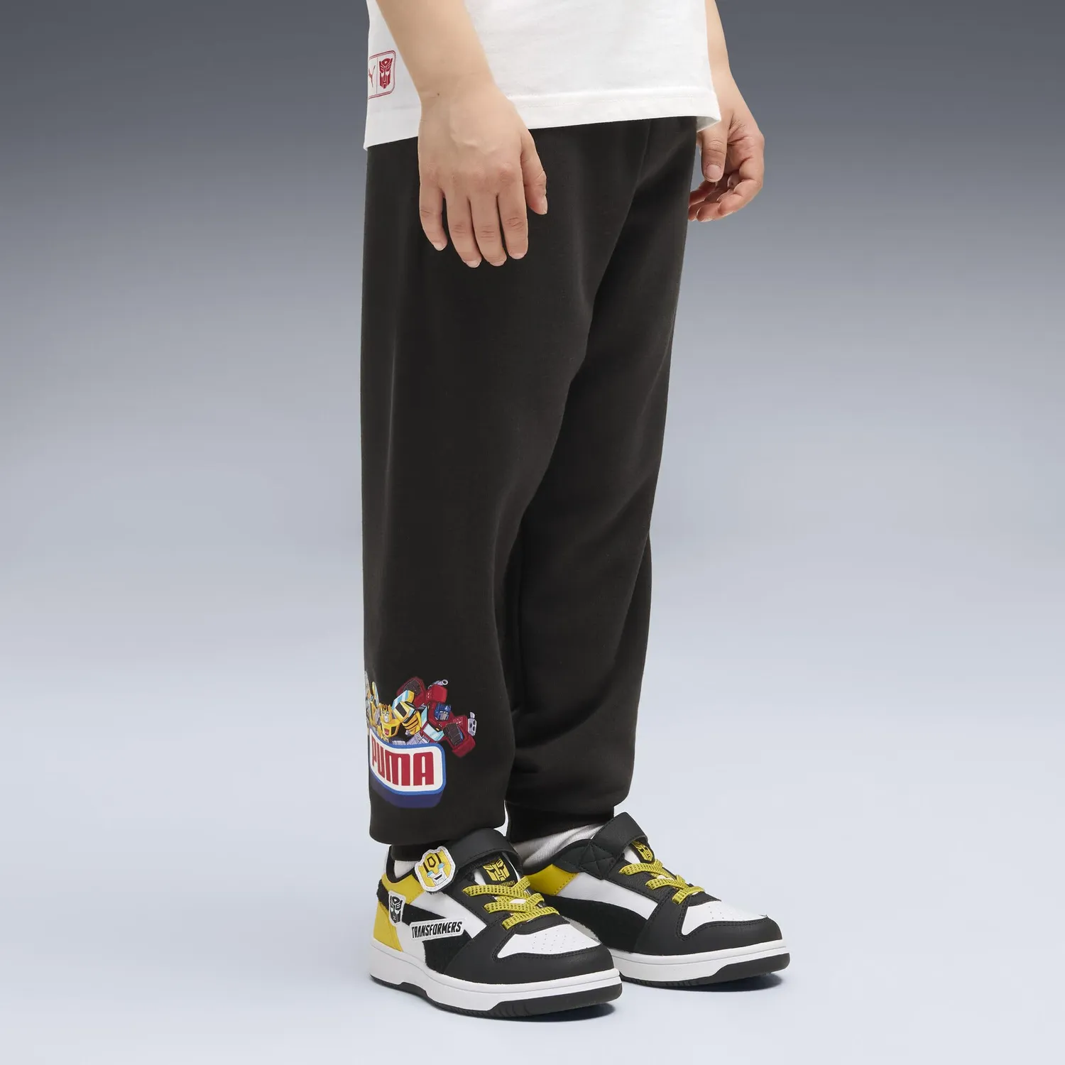 Puma X Transformers pantaloni tuta bambini grigio felpati