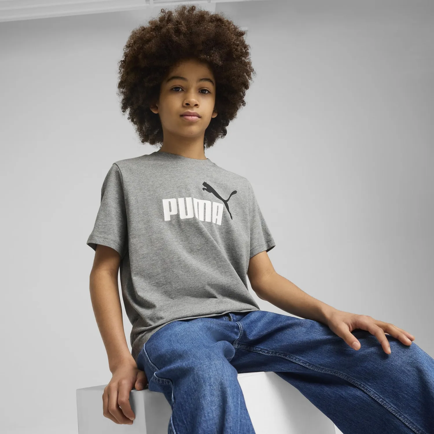 Puma Essentials No.1 Logo t-shirt ragazzi ruby cotone