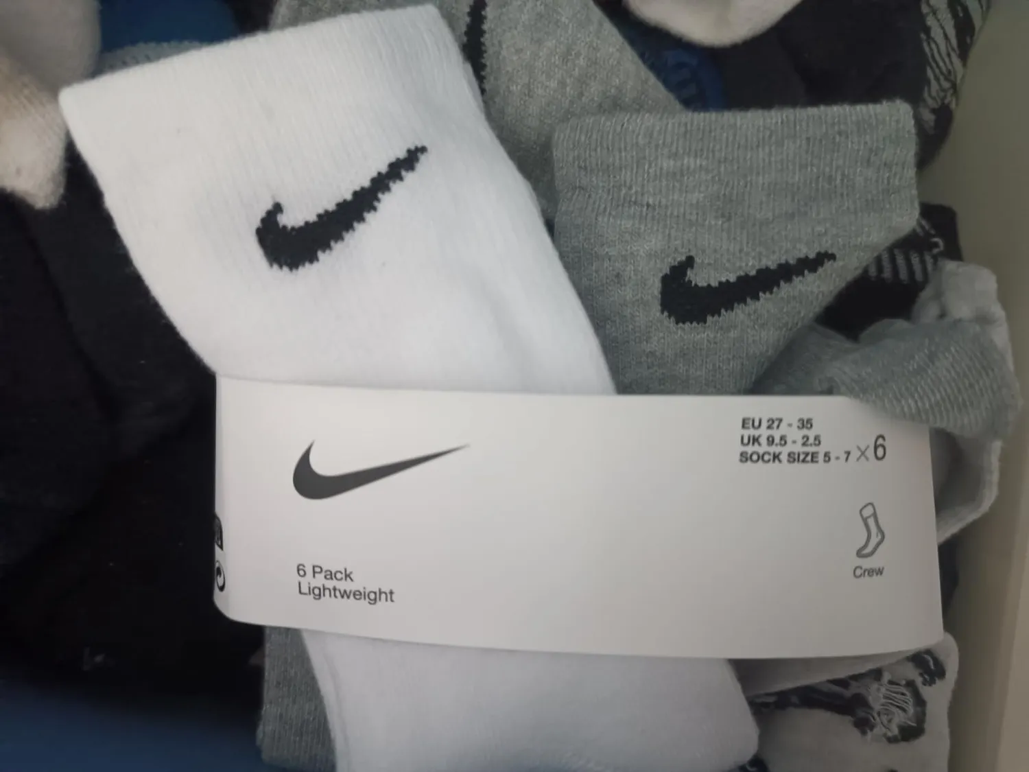 Nike Everyday Cushion Crew calzini ragazzi 6 paia bianchi