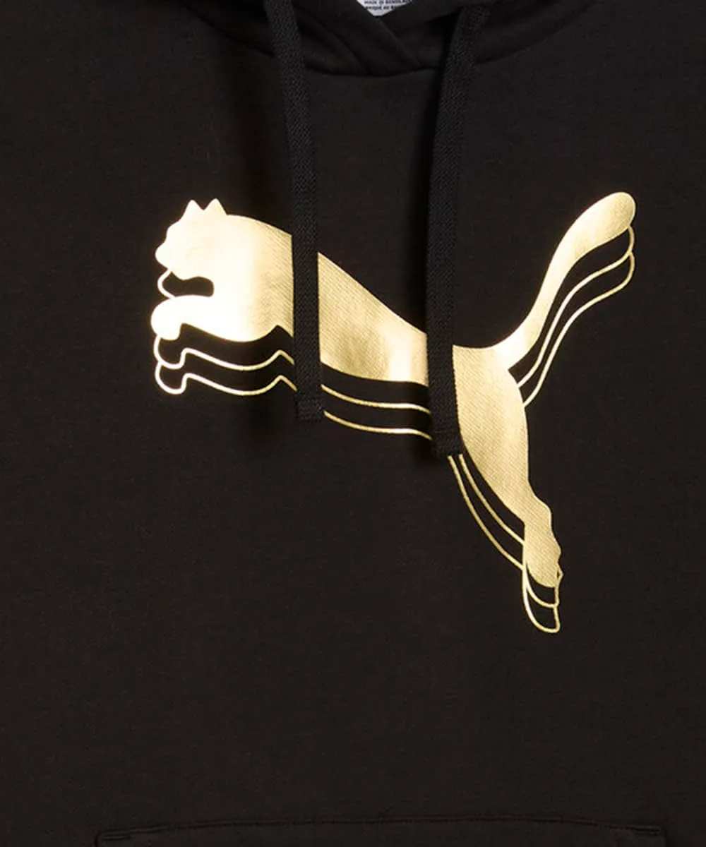 Puma ESS Metallic Hoodie felpa cappuccio oro