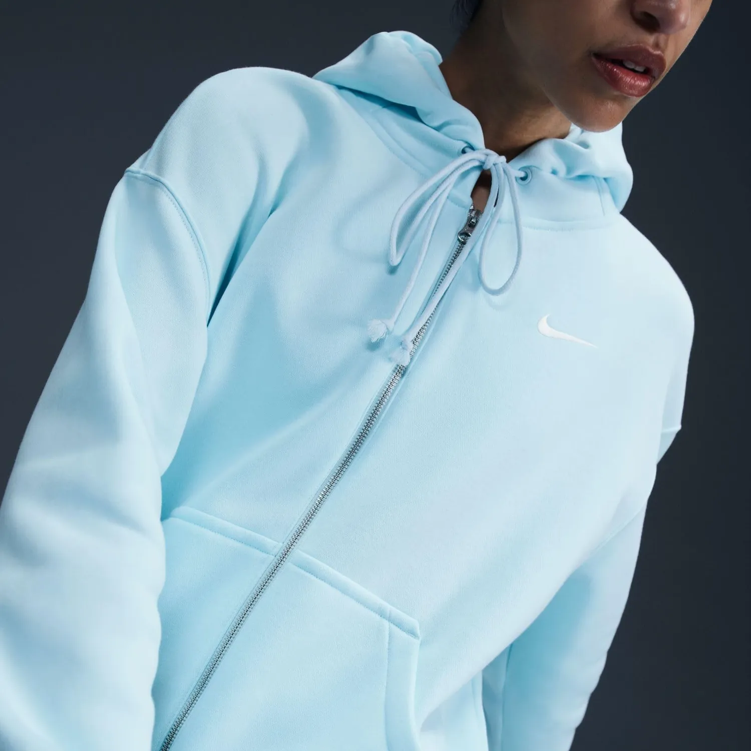 Nike Phoenix Fleece Felpa Donna Glacier Blue calda
