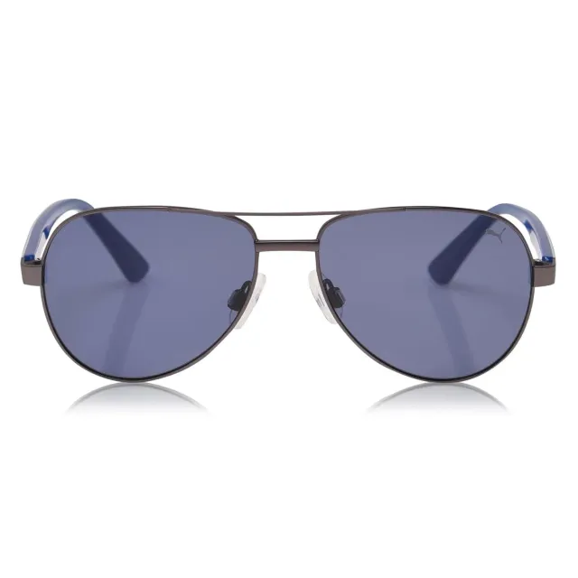 Puma PJ 0027S occhiali da sole pilota ruthenium/blue