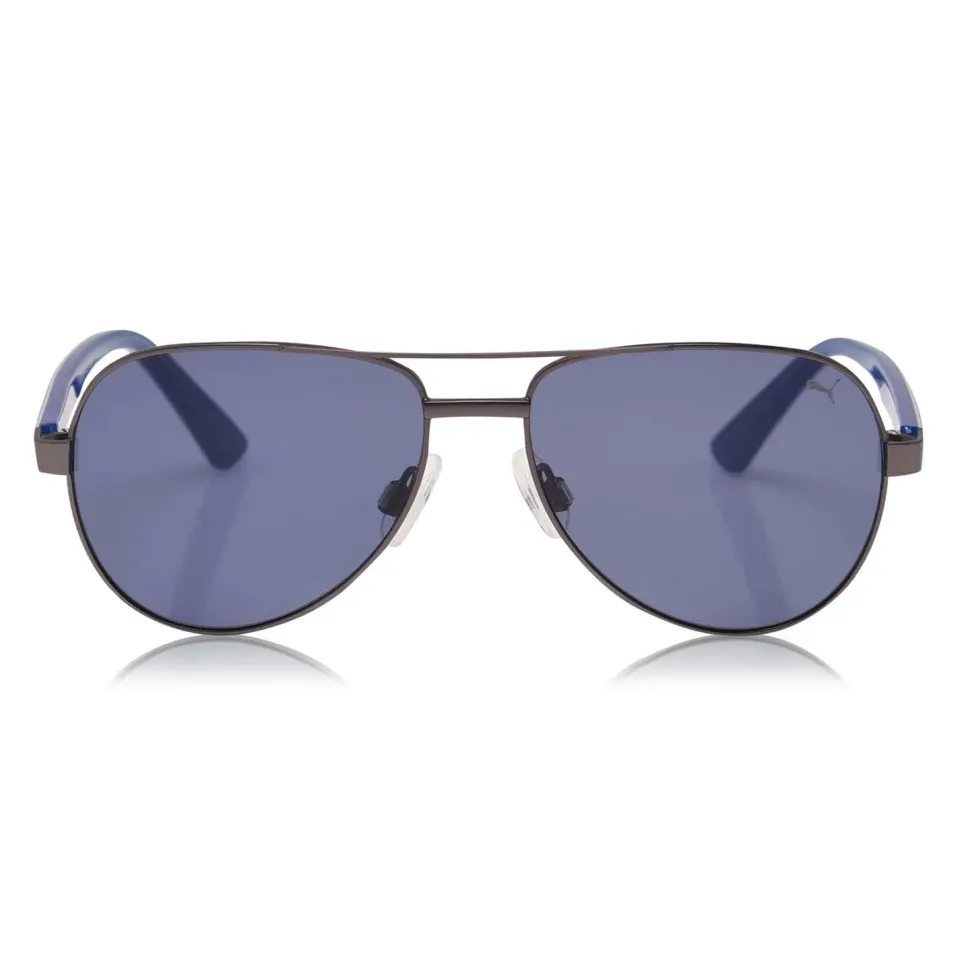 Puma PJ 0027S occhiali da sole pilota ruthenium/blue