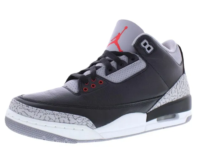 Nike Air Jordan 3 Retro scarpe basket nero 8 UK pelle