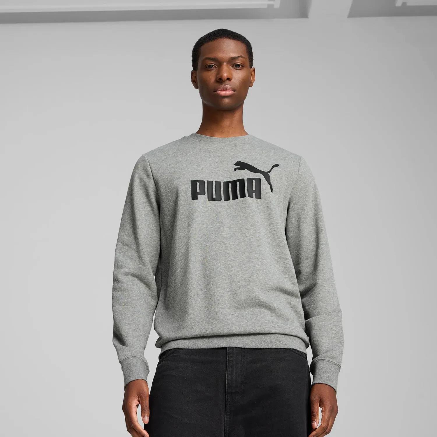 Puma Ess No.1 Logo Crew felpa uomo S grigia girocollo