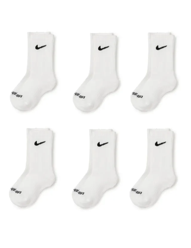 Nike Everyday Cushion Crew calzini ragazzi 6 paia bianchi