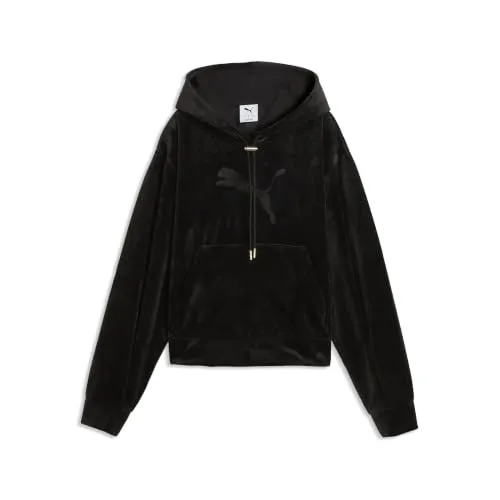 Puma Essentials Elevated felpa cappuccio velluto Dusky Rosewood