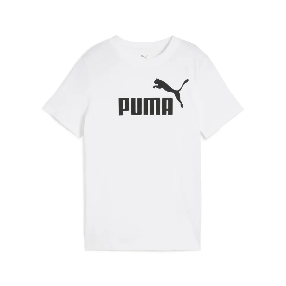 Puma Ess Logo Tee G maglietta bambina bianca cotone