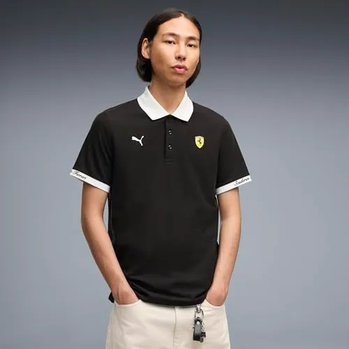 Puma Polo piqué Ferrari uomo nera L