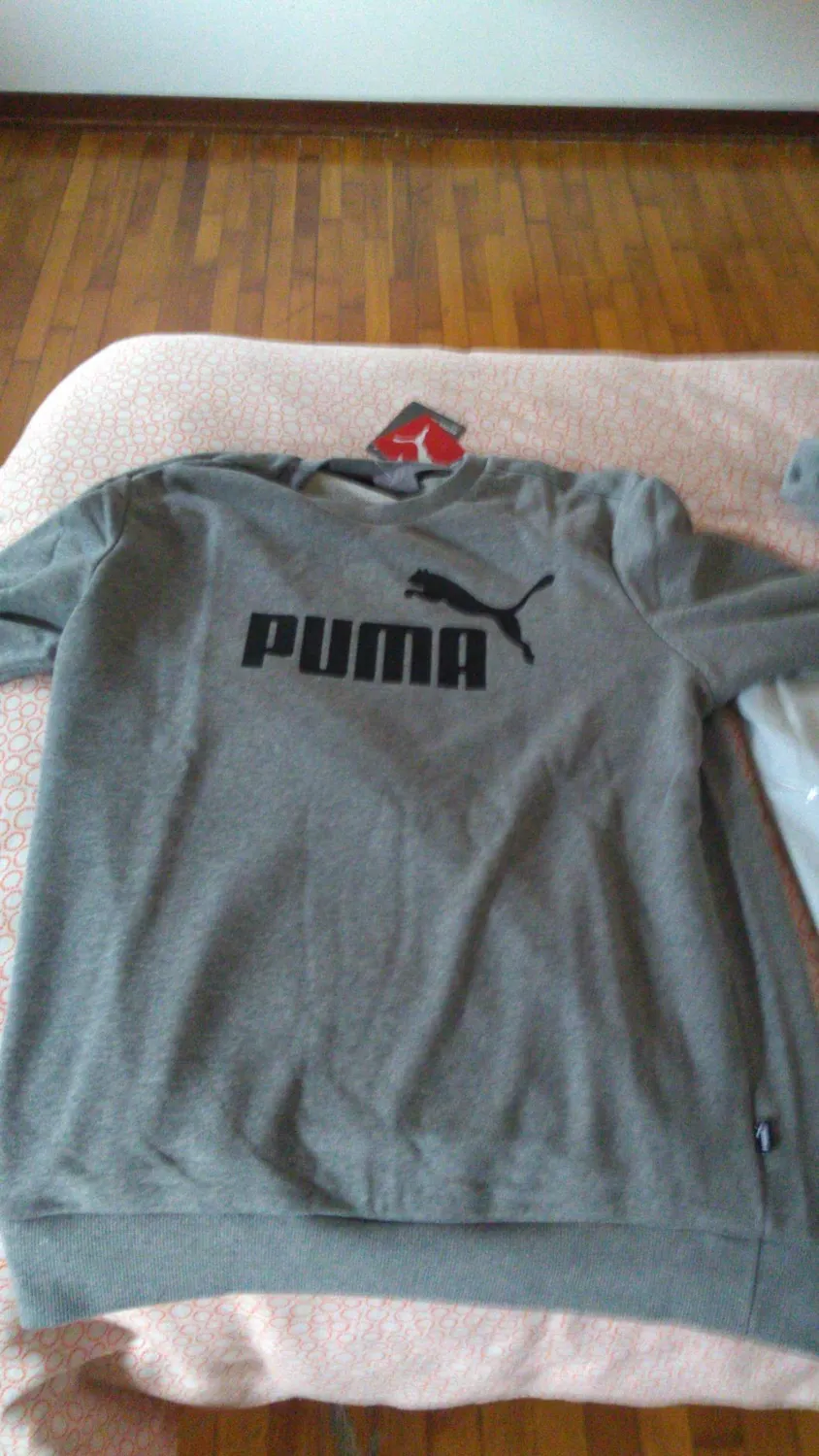 Puma Ess Big Logo Crew felpa uomo girocollo cotone