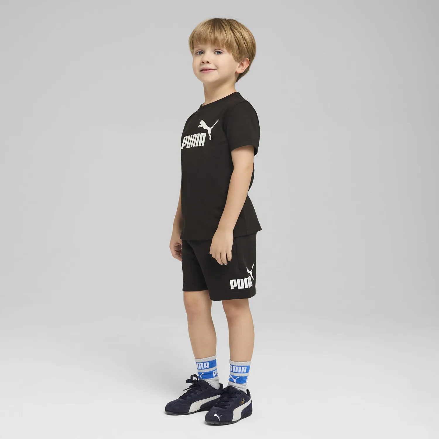 PUMA Ess No.1 Logo Shorts TR PS pantaloncini bimbo Green Moon