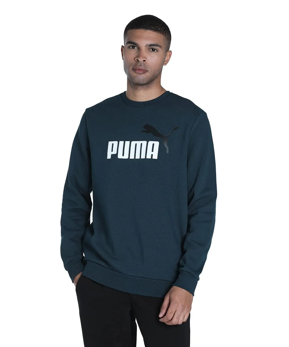 Puma Ess Big Logo Crew felpa uomo girocollo cotone