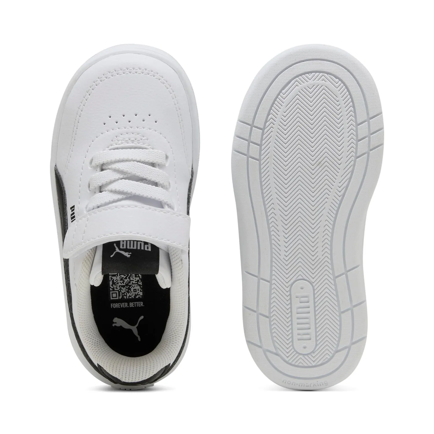 Puma Court Classic sneakers bimbi bianche velcro