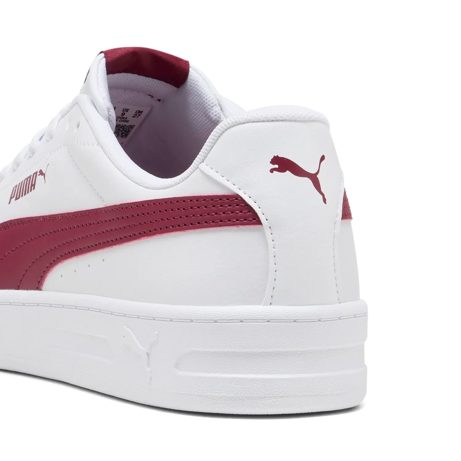 Puma Court Classic Clean sneakers uomo 46 EU bianche bordeaux