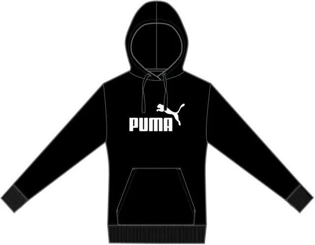 PUMA Ess No.1 Logo Hoodie felpa cappuccio nera
