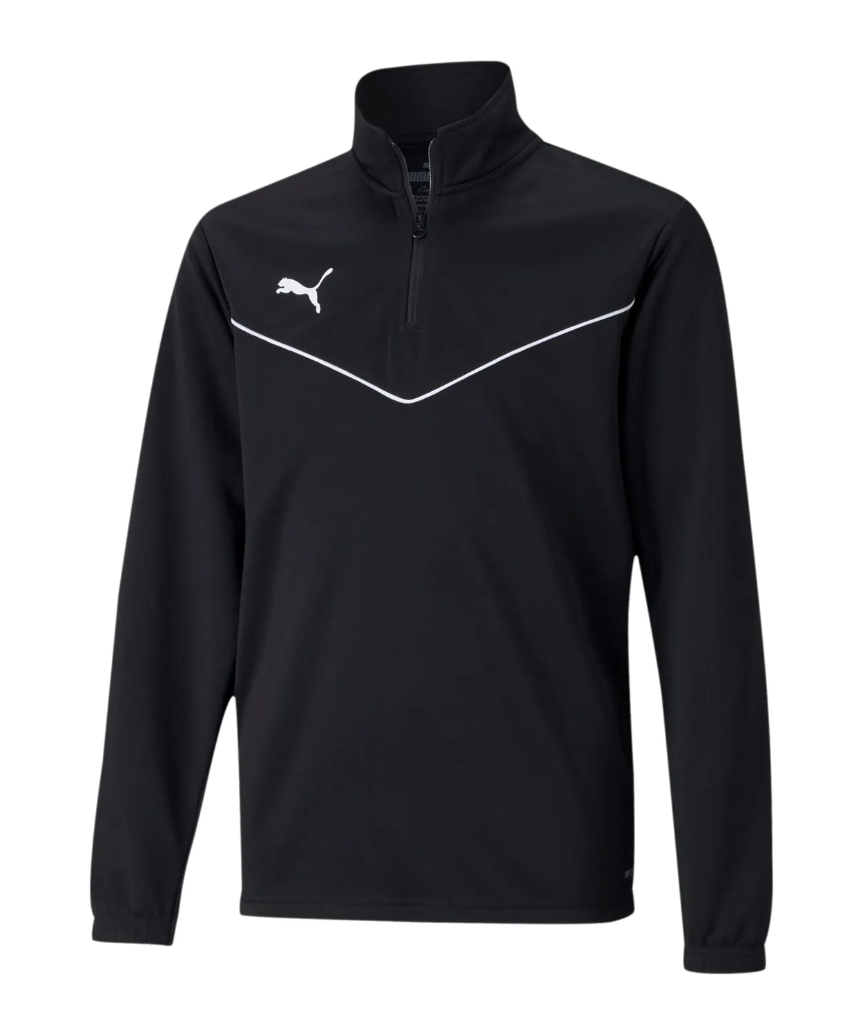 Puma Teamrise 1/4 Zip Top Jr felpa calcio verde kids